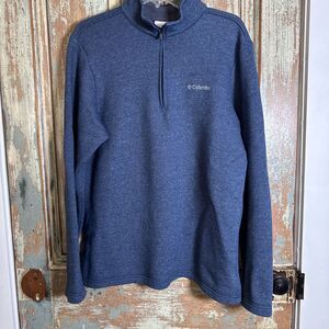 Columbia Sportswear 1/4 Zip Up Pullover Fleece Sweatshirt Men's Sz M Blue